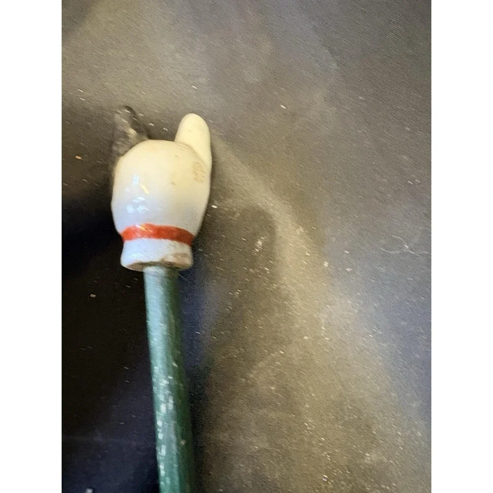 Vintage Carnival Cane Stick Porcelain French Bull Dog Head 34